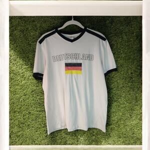 White Black Deutscher Fussball-Bund DFB Soccer T-Shirt Size M Germany